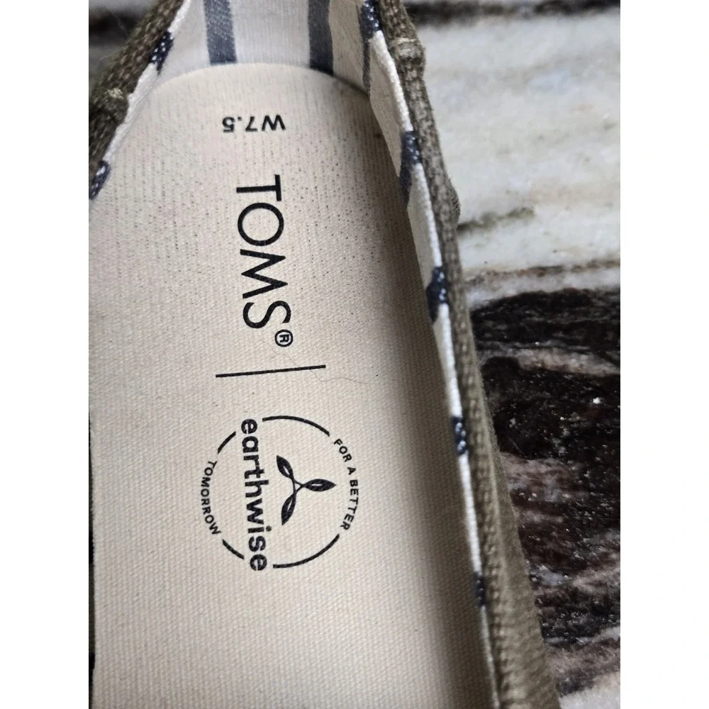 TOMS Alpargata Casual Shoes‎ Womens 7.5 Military Olive Heritage Canvas Slip On